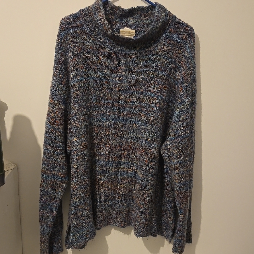 Coldwater Creek Multicolor Knit Mock Turtleneck 3X Women's Sweater